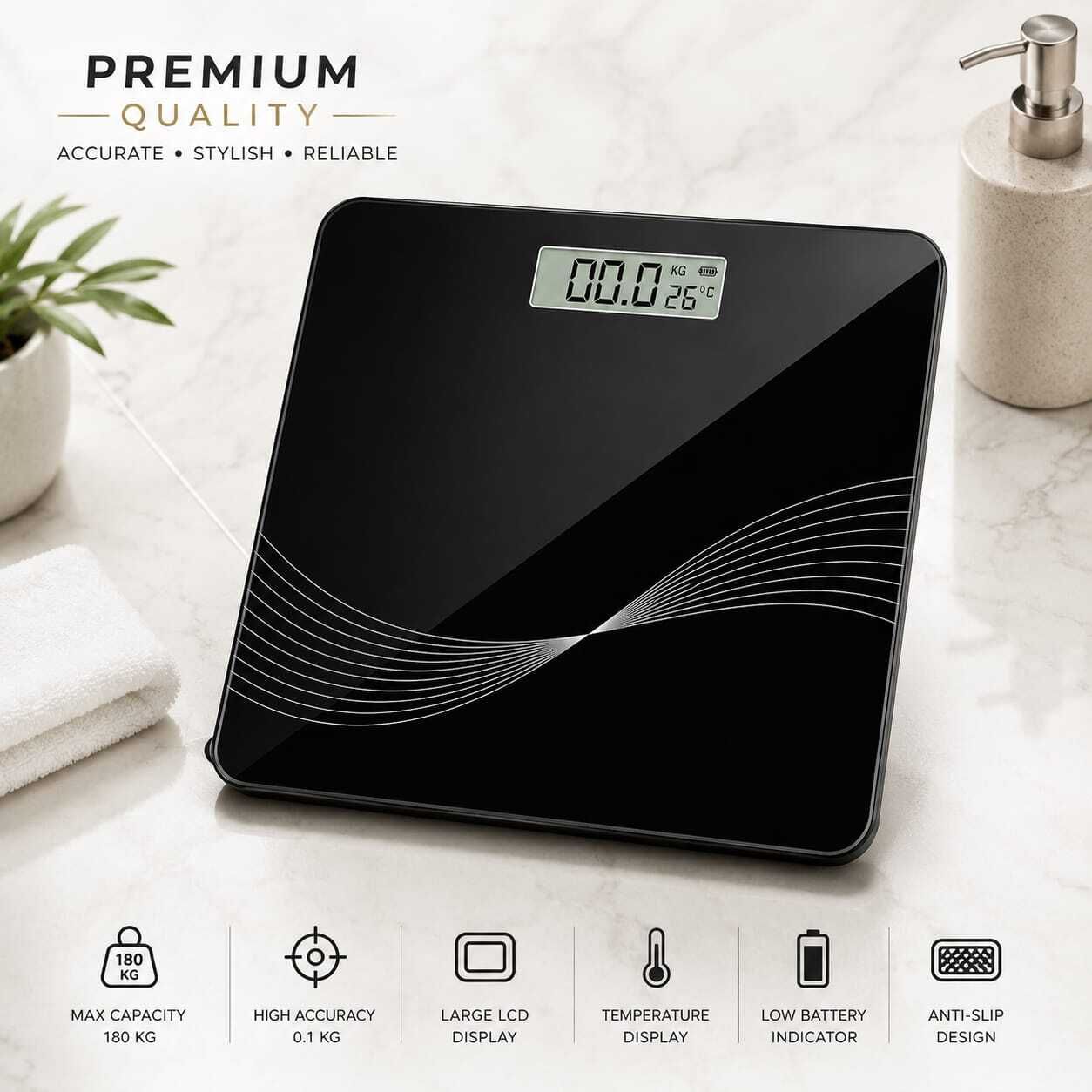 KlyRix Digital Weight Machine for Home Use 180kg Body Weighing Scale with LCD Display Weighing Scale-image-22