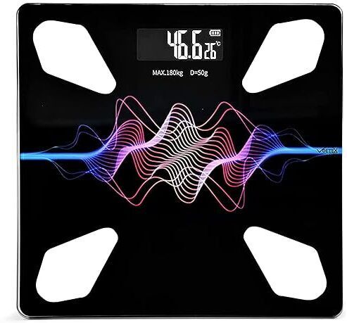 KEYMAX Electronic Thick Tempered Glass LCD Display Digital Personal Bathroom Weighing Scale