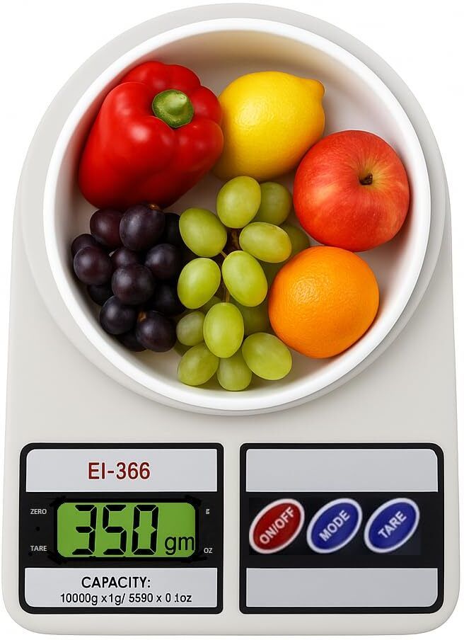 Episkey Digital Kitchen Food Scale 10kg Capacity - Electronic Weighing Machine with LCD Weighing Scale