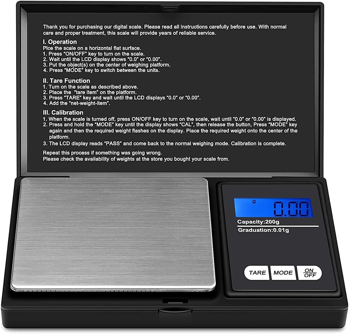 IVYLA Mini Digital Pocket Scale 500g 0.01g Precision Jewelry Kitchen Black Weighing Scale-image-3