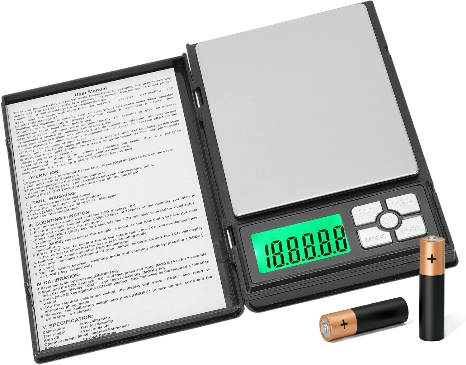 VBR's Group 500gr x 0.01gr Jewellery Small Weight Machine with Batteries Electronic Computer Weighing Scale-image-11