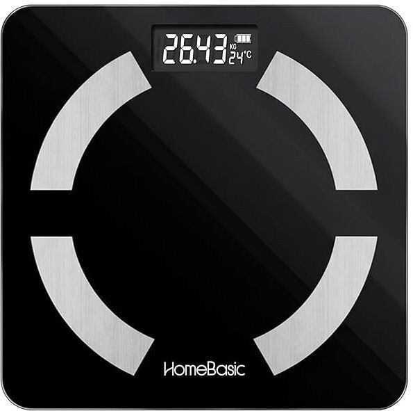 HOMEBASIC Digital Body Weight Machine with LCD Display & 180kg Capacity, Auto On/Off Weighing Scale
