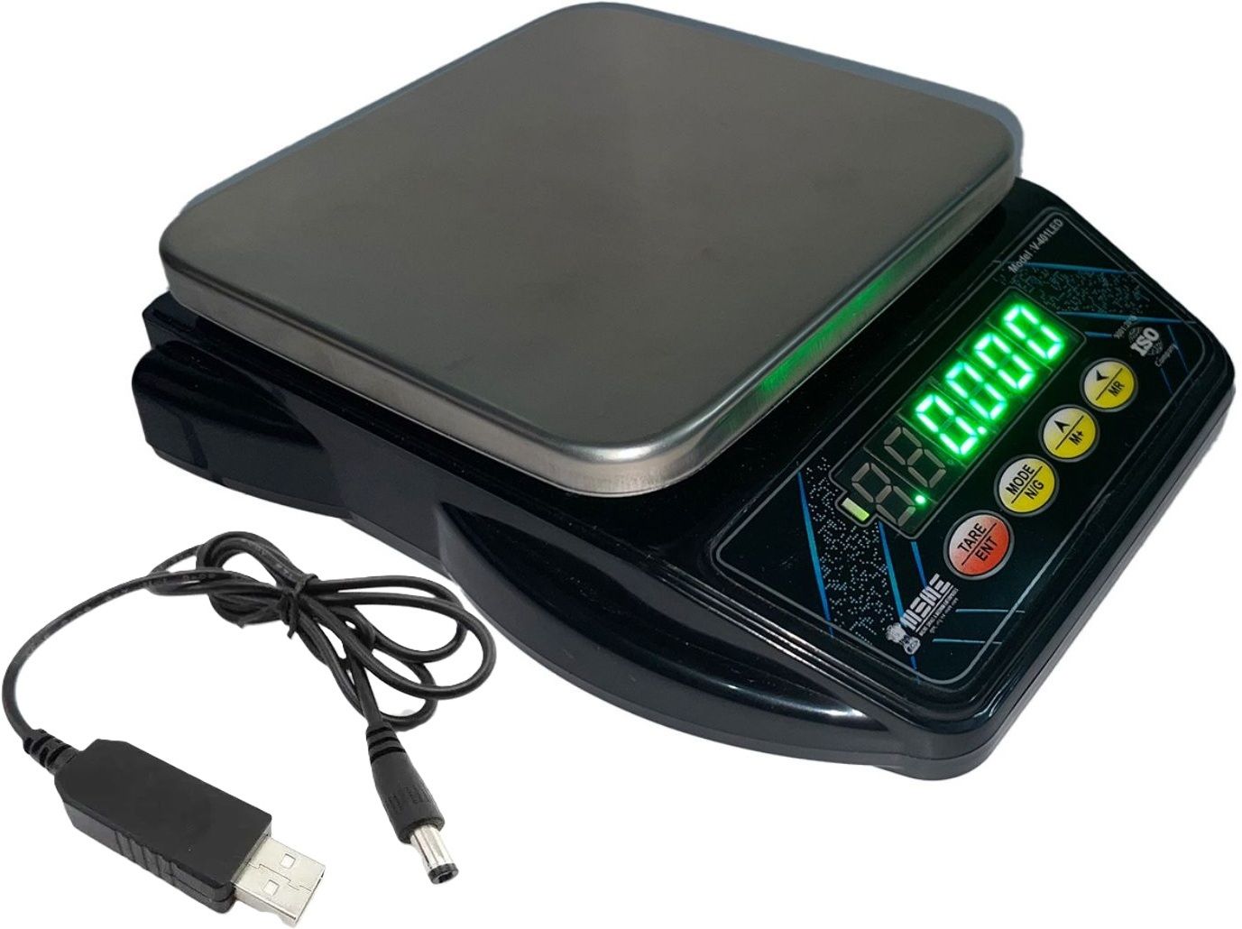 BEBLOOM 10kg x 2gr Chargeable Weight Machine with USB Cable for Home Shops Weighing Scale-image-33