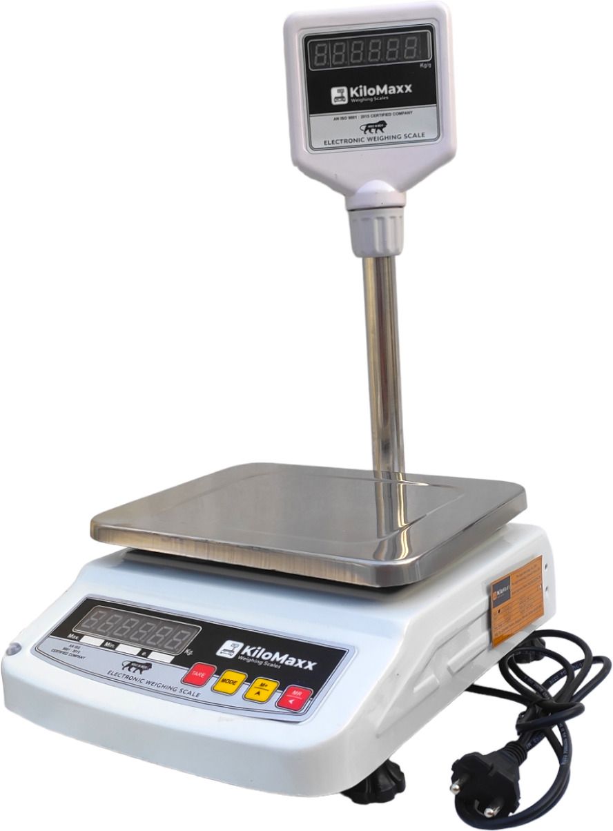 KiloMaxx KM-08, 30kg Weight Scale Front & Green Pole Display Multipurpose scale (7 * 9") Weighing Scale
