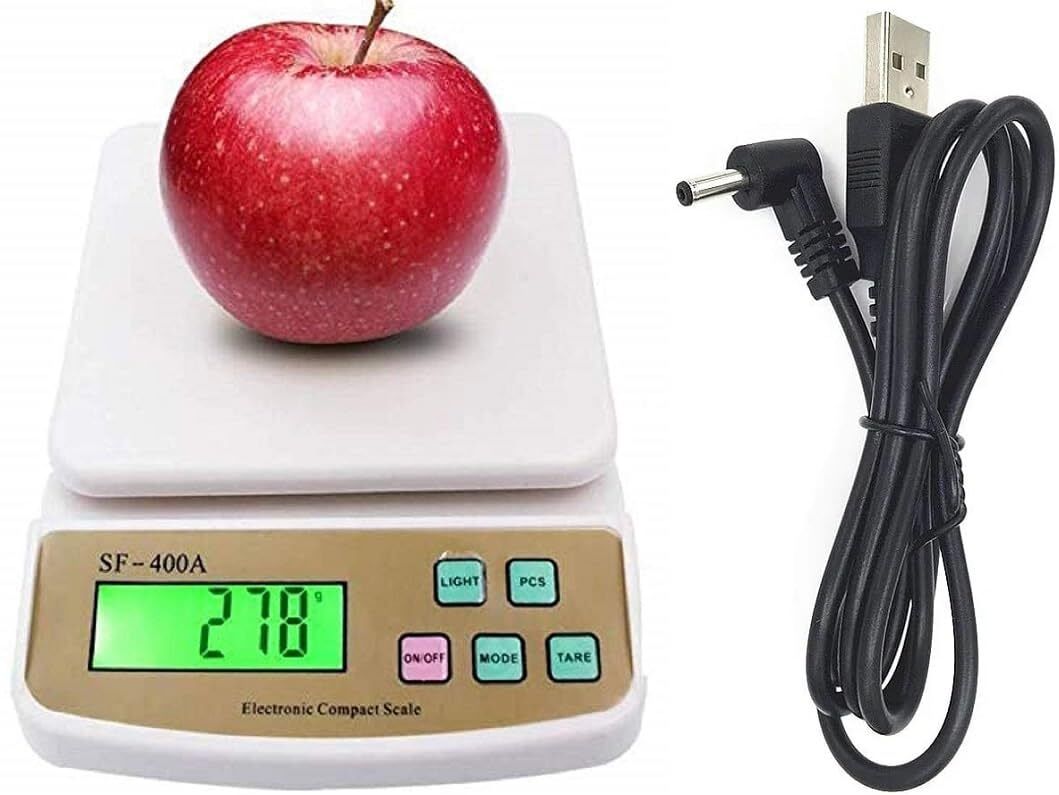 WEIGHOUSE 10Kg Counter Weight Machine Electronic Kitchen Scale with USB Charging Cable Weighing Scale