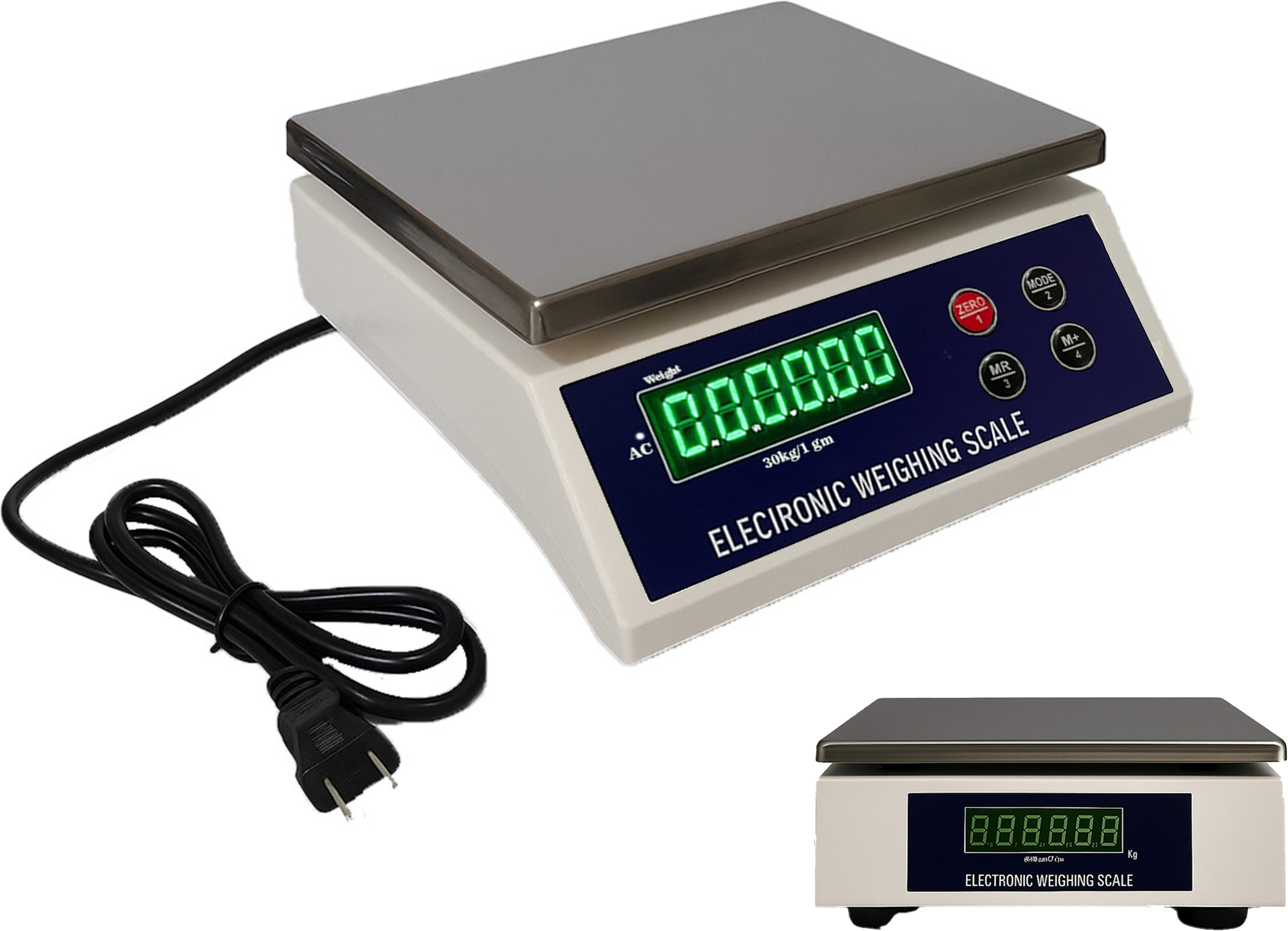 VBR's Group 30Kg Counter Rechargeable Weight Scale With Front & Back Display For Kirana&shop Weighing Scale image 1