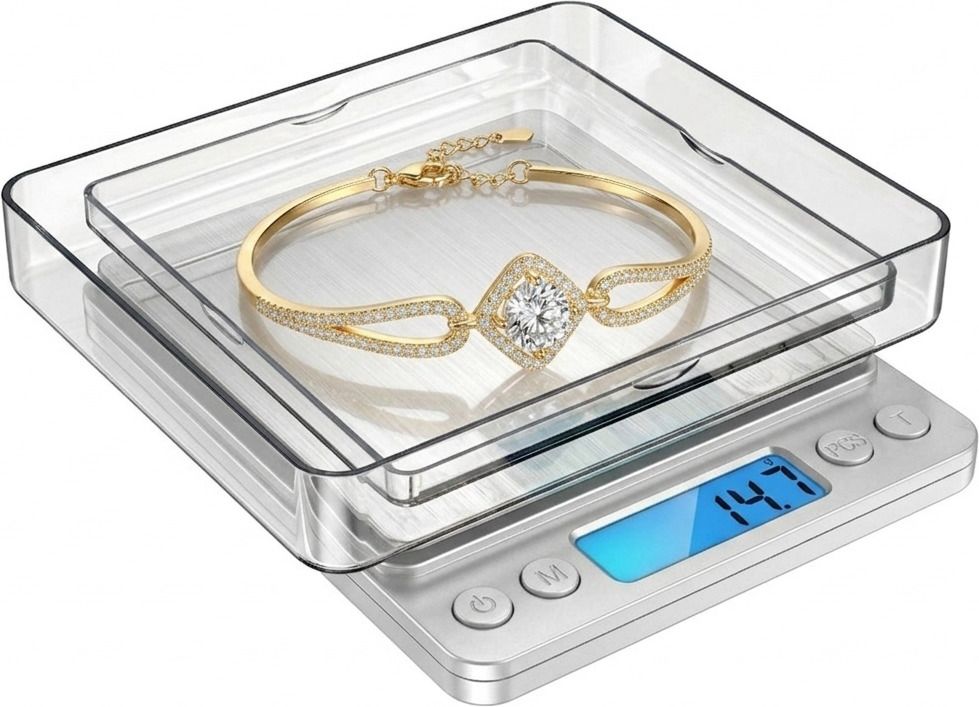 BEBLOOM 500gr x 0.01gr Mini Jewelry Weight Machine with Battery for Gold, Silver, Gem Weighing Scale-image-45