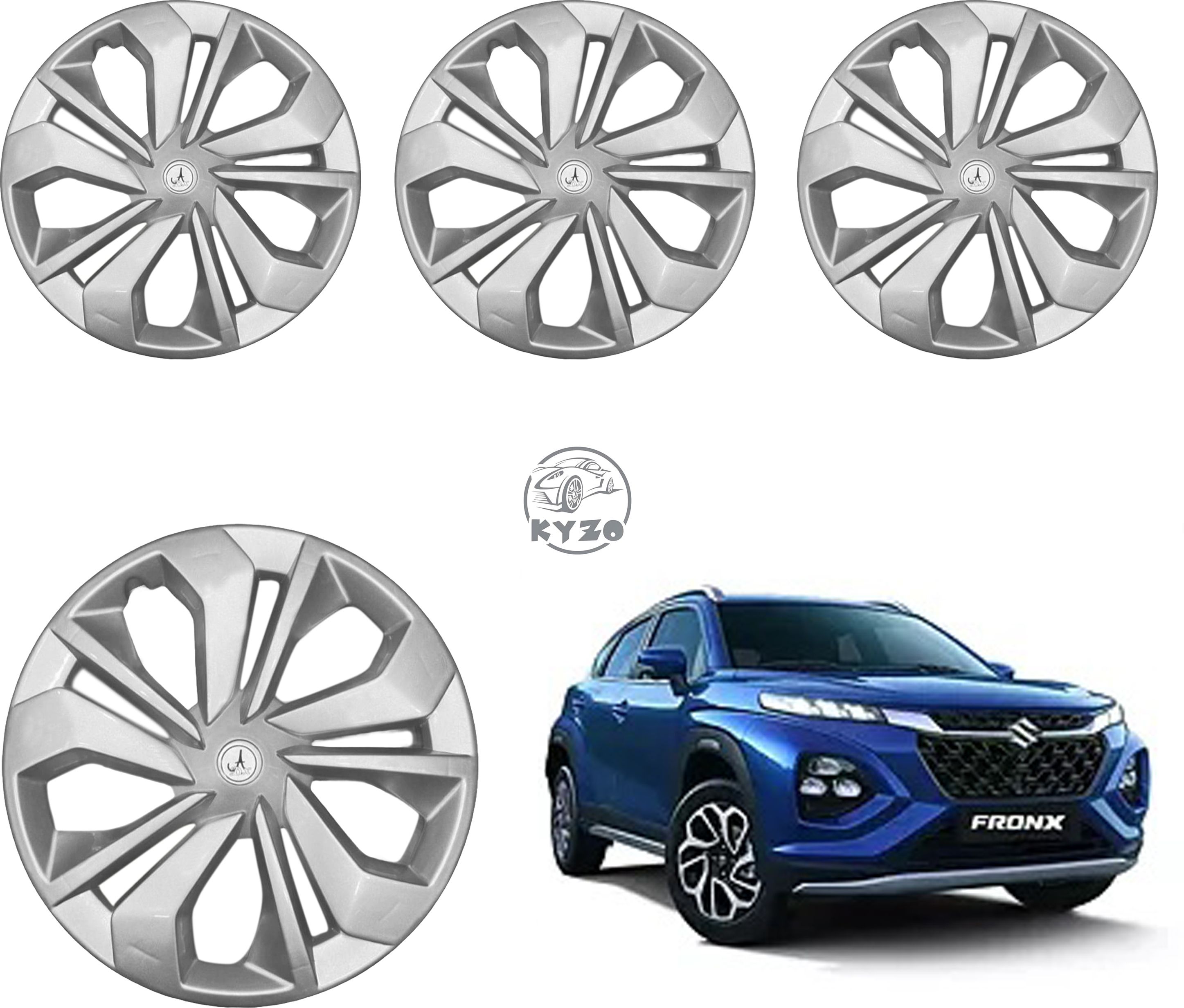 CAR WHEEL CAP/ WHEEL COVER FRONX "SILVER" 16 INCHI Wheel Cover For Maruti 1 Series-image-15