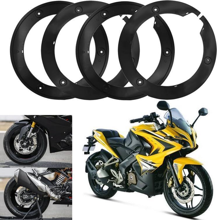 Bajaj RS 200 Bike Wheel Cover 17 Inch 4 pc ( Black) Wheel Cover For NA NA