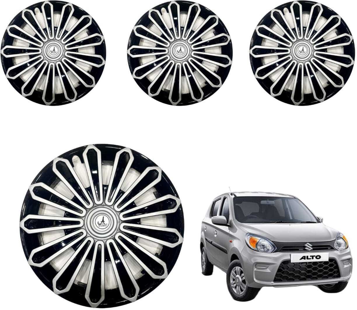 CAR WHEEL CAP/ WHEEL COVER FINCH DESGIN "BLACK_SILVER" 12 INCHI Wheel Cover For Maruti Alto, Alto 800, Zen, 800-image-14
