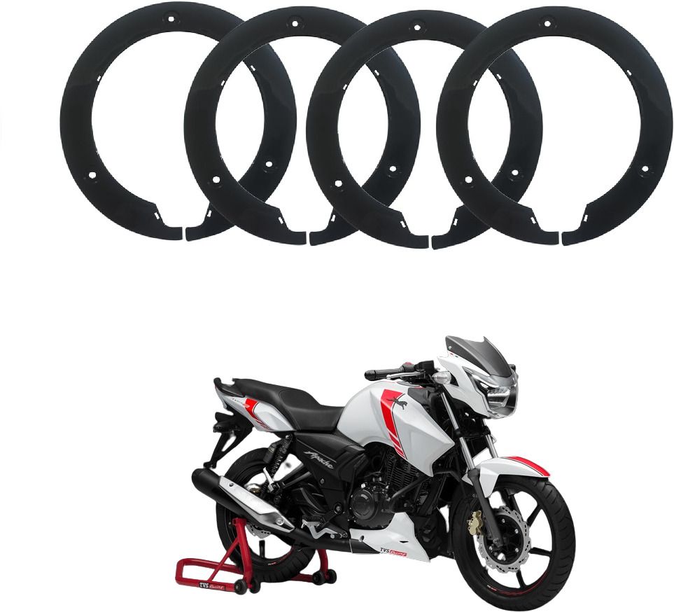 Bike Wheel Cover 17 Inch For Tvs Apache Rtr 160 Black Half Pack of 4 Pc Wheel Cover For NA NA
