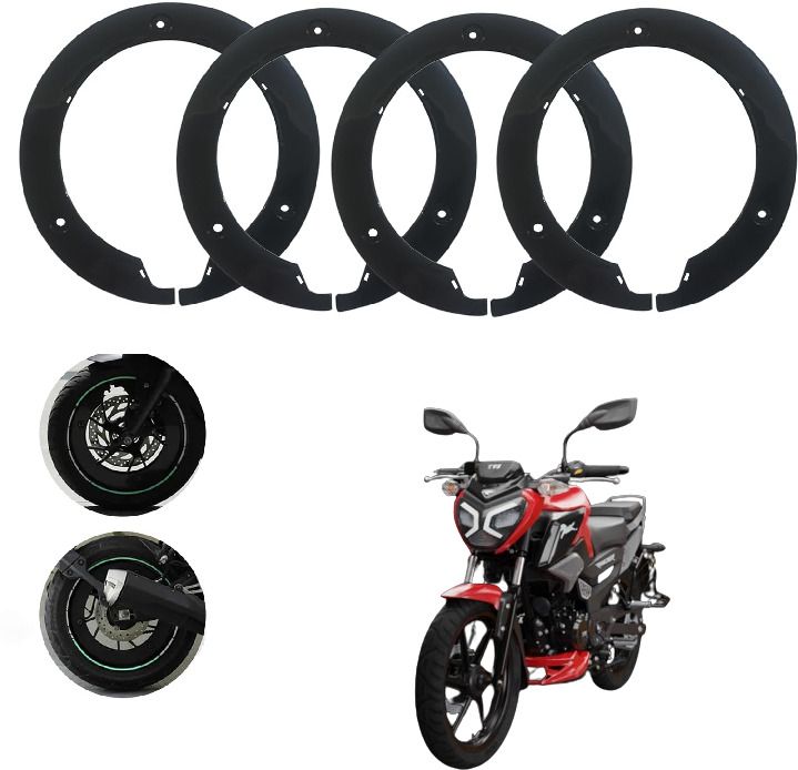 Bike Wheel Cover 17 Inch For Tvs Raider 125 Black Half Pack of 4 Pc Wheel Cover For NA NA