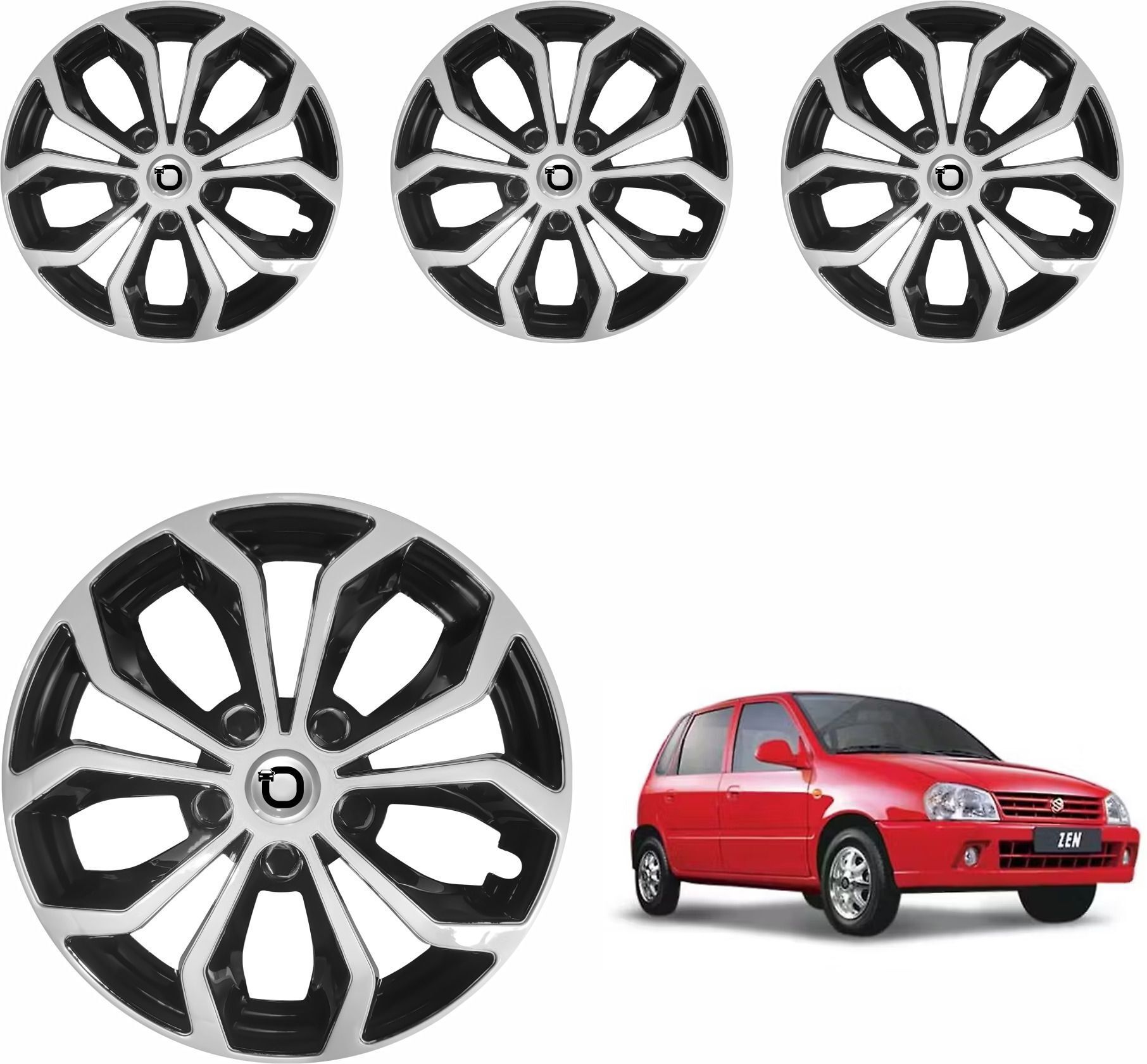 VISION (Press Fit) 13 Inch Double Color Wheel Cover for ZEN, Universal Wheel Cover For Maruti Zen-image-35