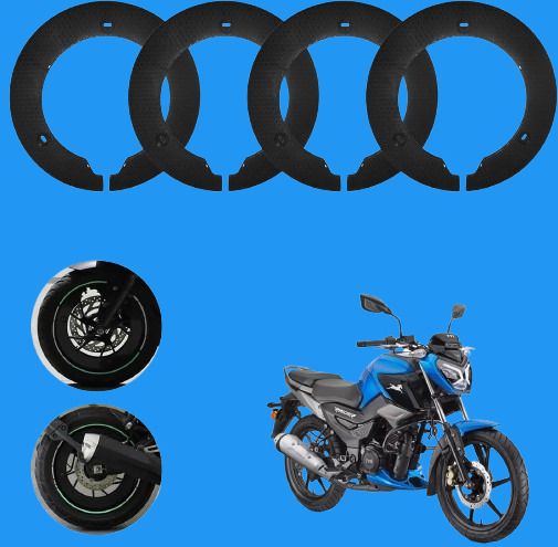 Bike Wheel Cover 17 Inch For Tvs Raider 125 Black Half (Pack of 4)__19 Wheel Cover For NA NA-image-34