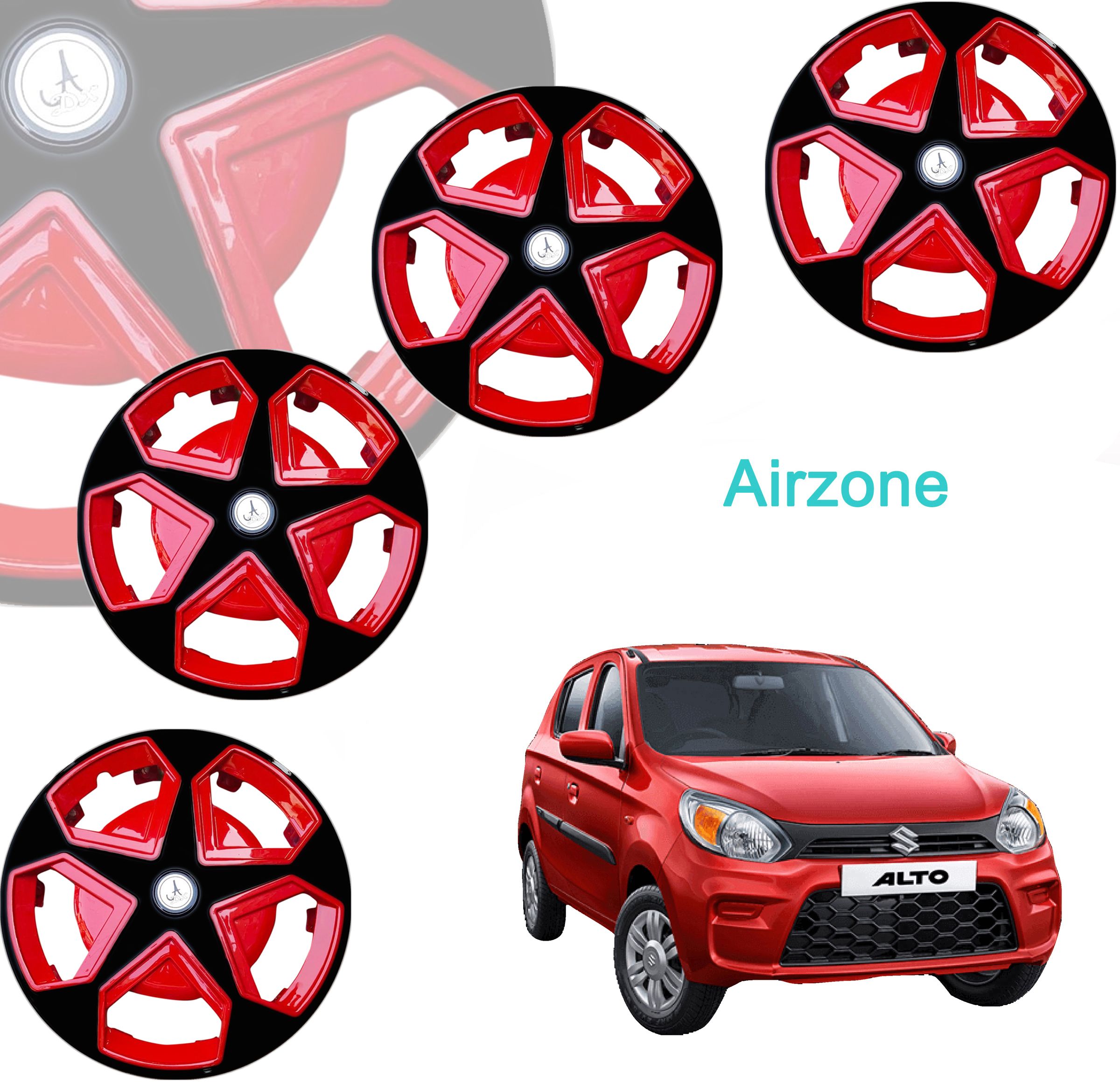 CAR WHEEL CAP/ WHEEL COVER ASTER DEGINE "RED_BLACK_COLOUR" 12 INCH Wheel Cover For Maruti Alto, Zen, Omni, Alto 800, Eon-image-40