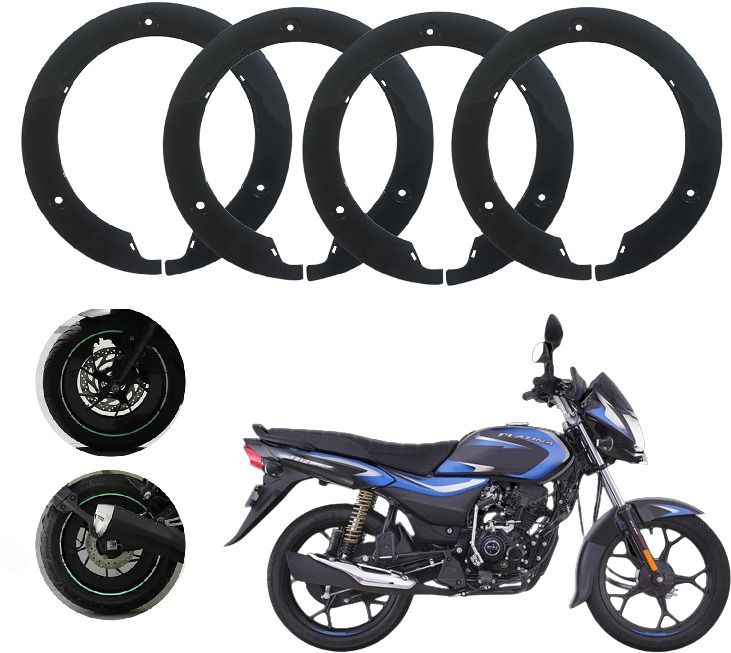 Bike Wheel Cover 17 Inch For Bajaj Platina Black Half Pack of 4 Pc Wheel Cover For NA NA-image-35