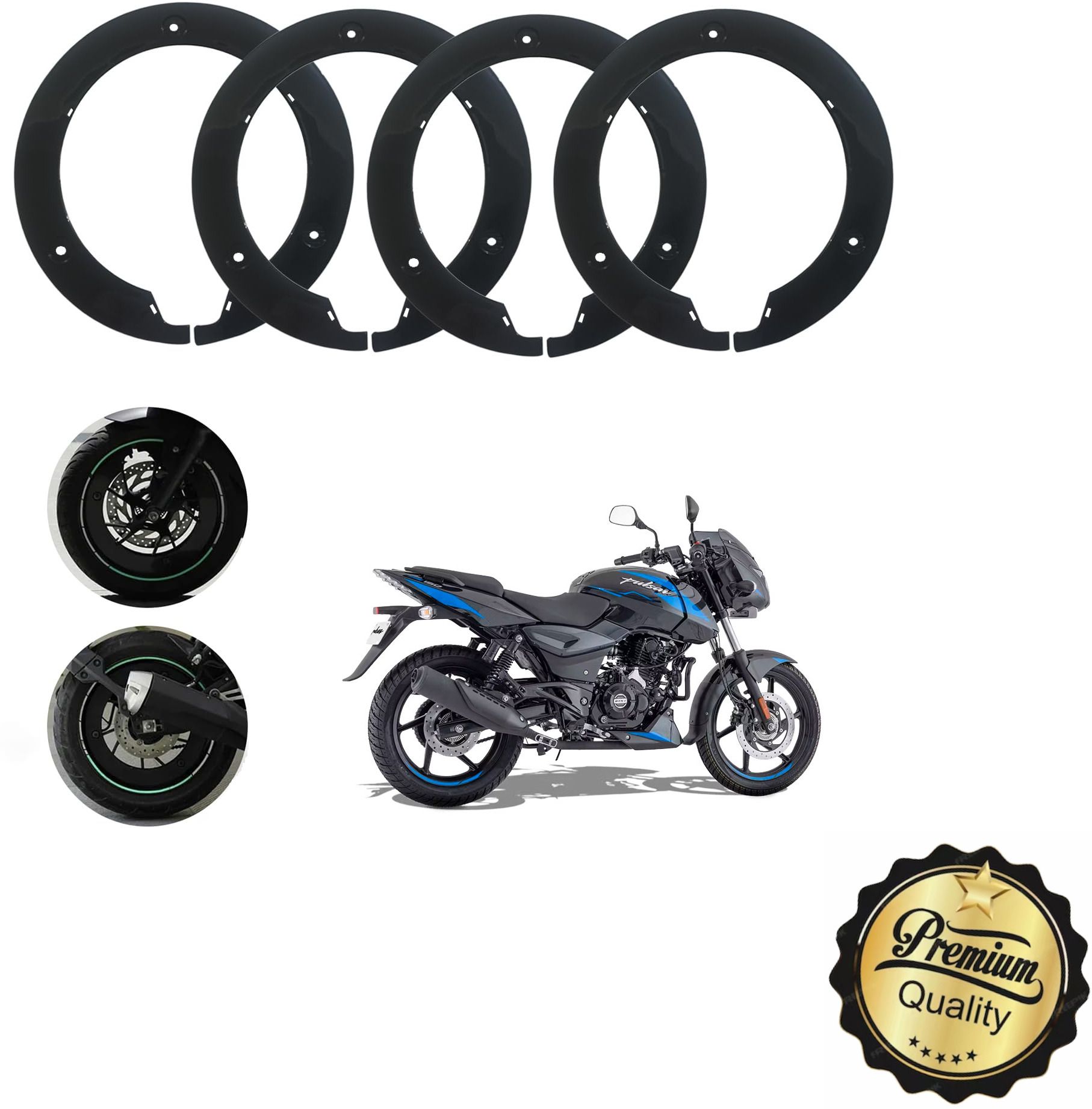 17 Inch Half Disc Pro Wheel cover Pack of 4 ( Black) For Bajaj Pulsar 150 Wheel Cover For Bajaj NA