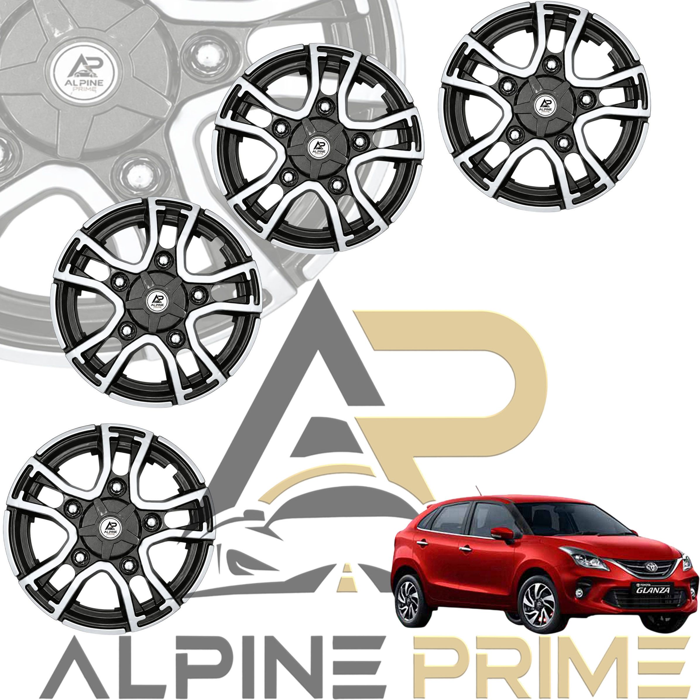 CAR WHEEL CAP/ WHEEL COVER "BOLERO CROSS " DEGINE "SILVER_BLACK_COLOUR" 15 INCH Wheel Cover For Toyota Glanza V, Glanza G CVT, Glanza G CVT Petrol, Glanza G Petrol, Glanza V Petrol, Etios-image-9