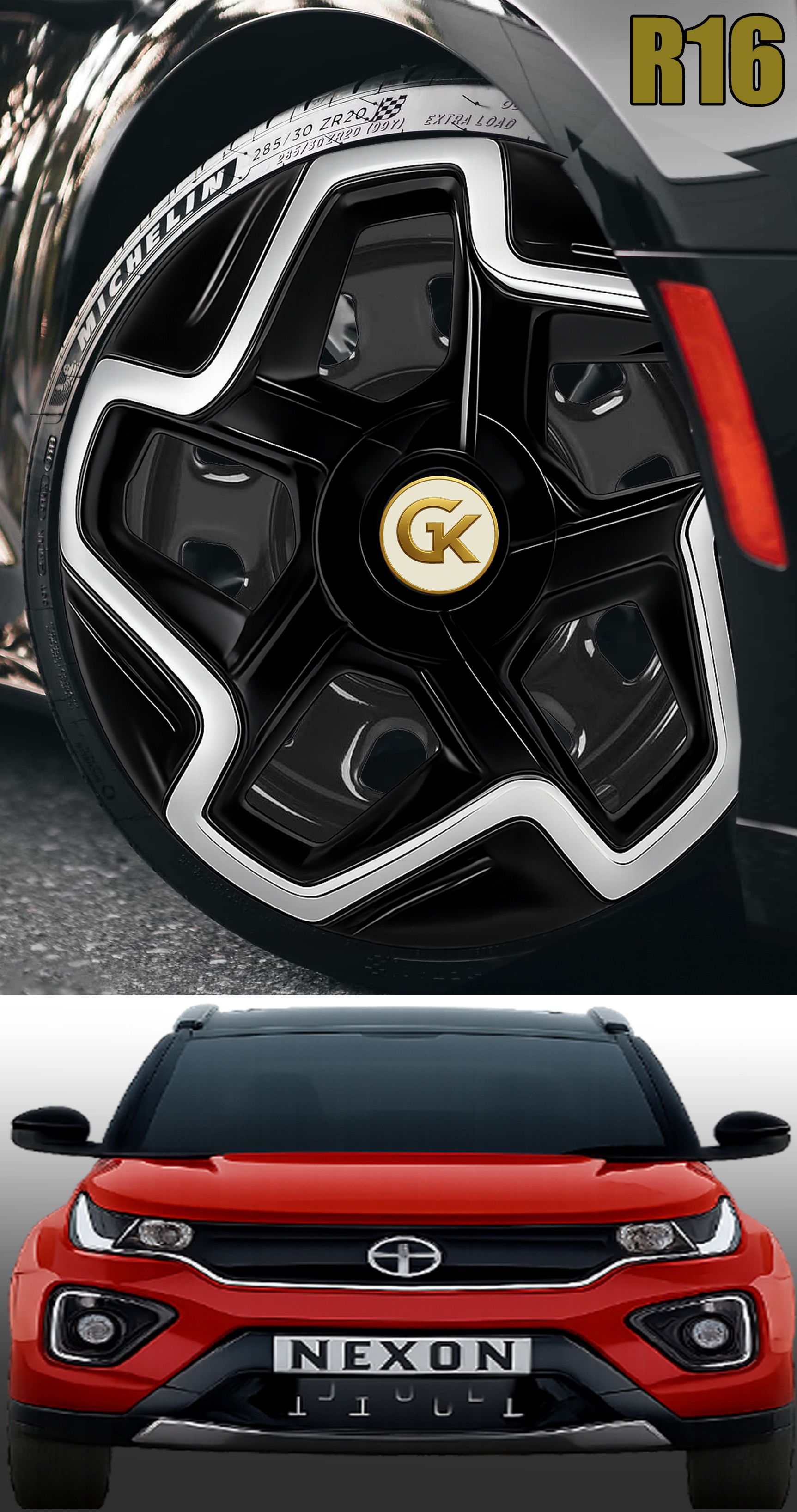 R16 Premium Stylish Scratch Resistant Durable set of 4pcs All Models Supported Wheel Cover For Tata Nexon, Nexon AMT, Nexon EV XZ Plus LUX, Nexon XZ Diesel, Nexon XZ Petrol-image-24
