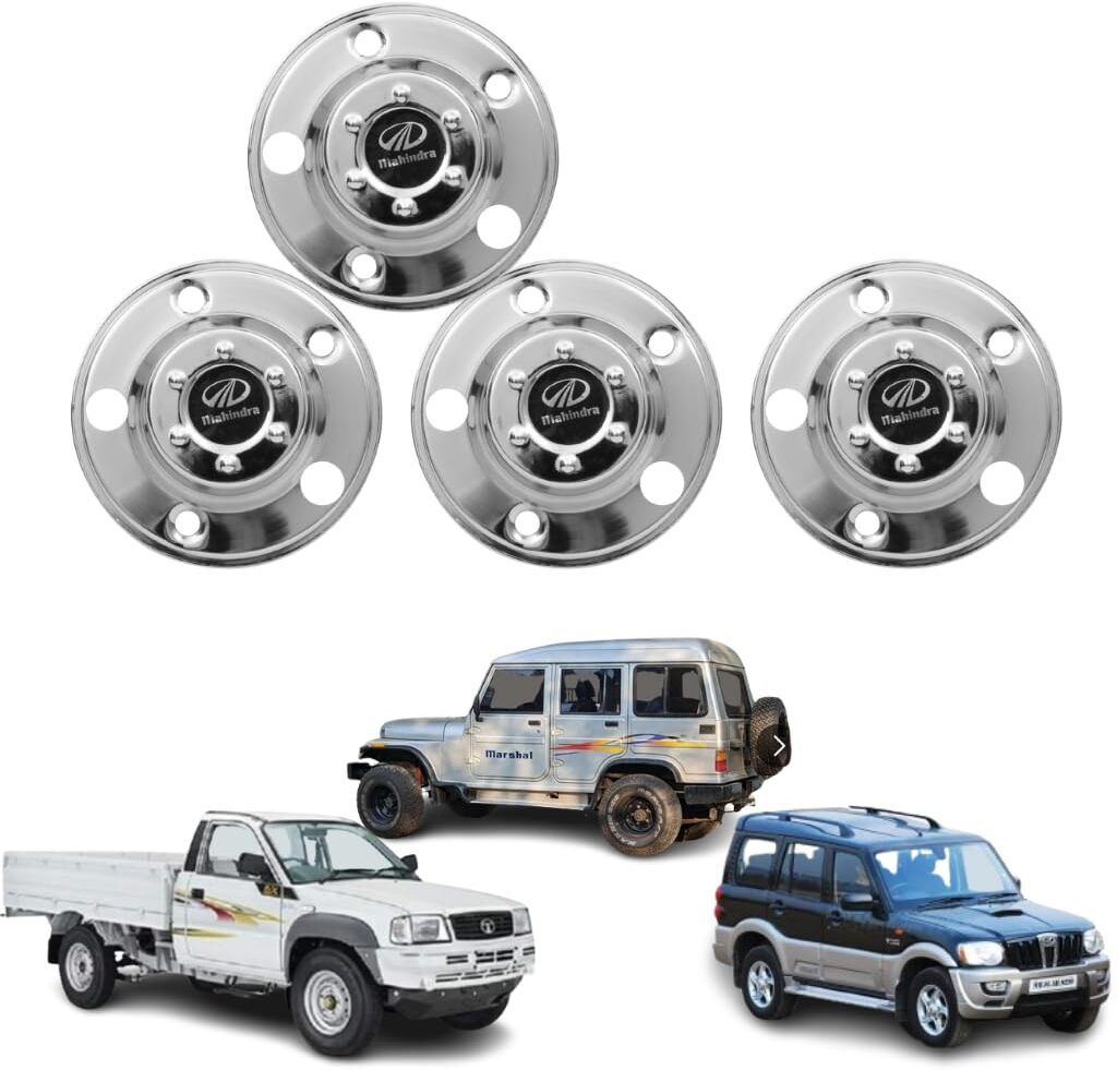 Mahindra Bolero Trax Scorpio 8.25 Inch Wheel Center Hub Caps 4 Pcs Wheel Cover For Mahindra NA-image-9