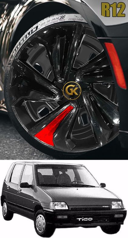 Premium Stylish Durable R12 Set of 4 all models supported Wheel Cover For Daewoo Tico 0.8-image-23