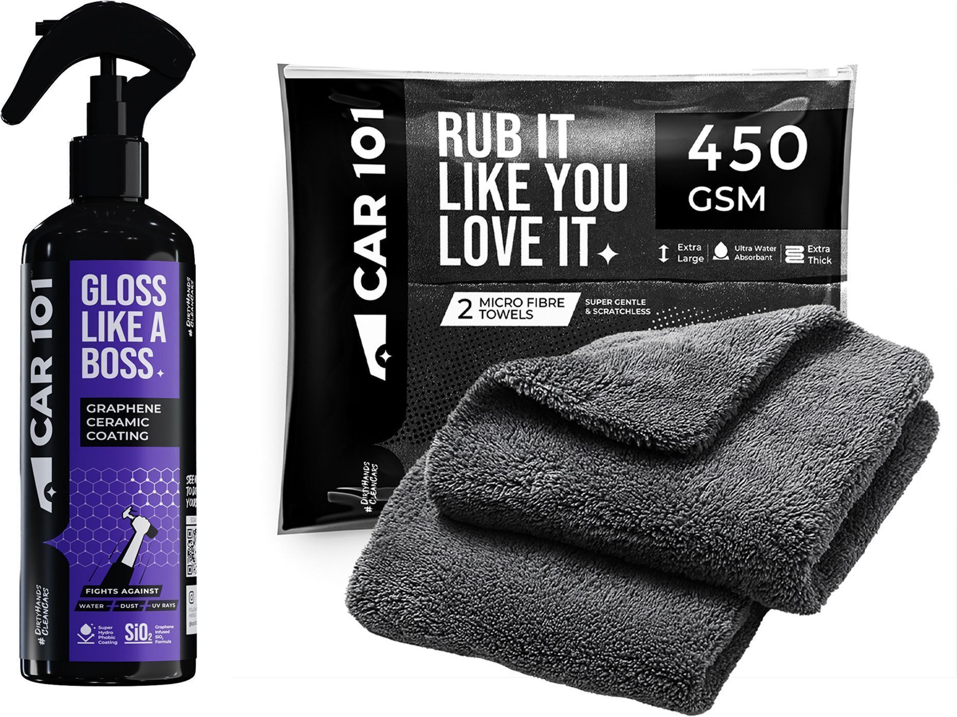 Graphene Ceramic Coating + 2 Premium Microfiber Cleaning Cloths(450 GSM,40x40cm) 300 ml Wheel Tire Cleaner-image-27