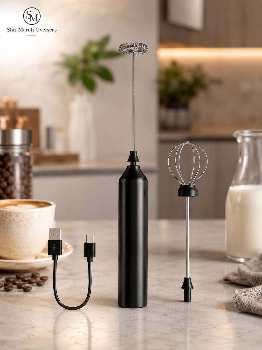 home lane Electric Milk Frother with Dual Whisk Heads Stainless Steel Coffee Foam Maker 8 Cups Coffee Maker-picture-39