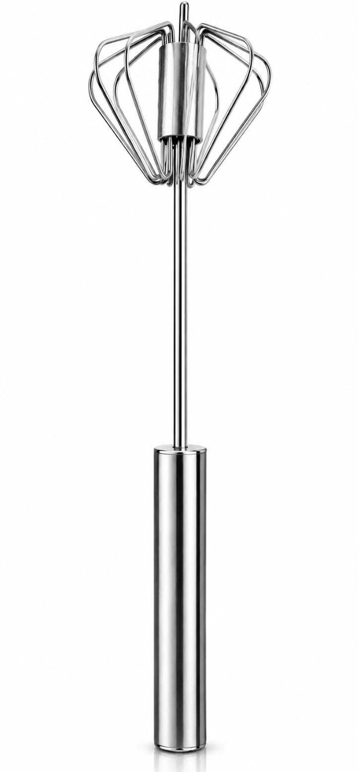 eliixor Stainless Steel Semi-Automatic Hand Push Whisk | Manual Rotary Egg Beater & Milk Stainless Steel Ball Whisk-picture-0