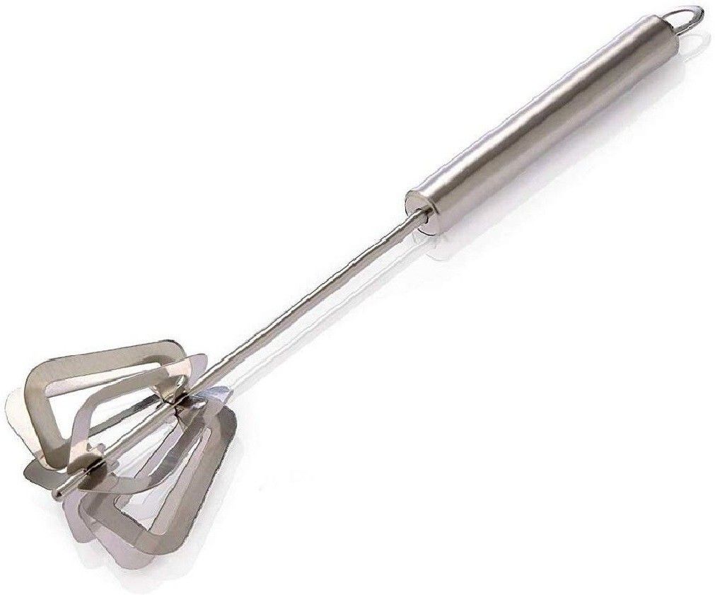 Stainless Steel Hand Mixi - Handy churner/Hand Valona/Hand S.S Churner/Lassi Maker/Butter Milk/Milk Shake/Tadakaa Daal/Cocktail/Sarabat Maker/Cold Coffe at Home Stainless Steel Cage Whisk