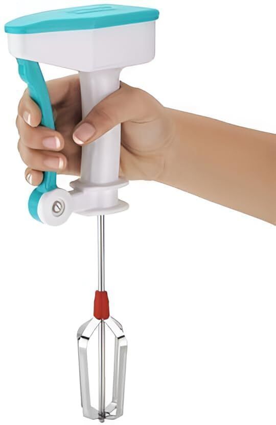 Manual Stainless Steel Egg Whisk Blender Non Electric Hand Mixer( Blue) Plastic, Stainless Steel Cage Whisk-image-24