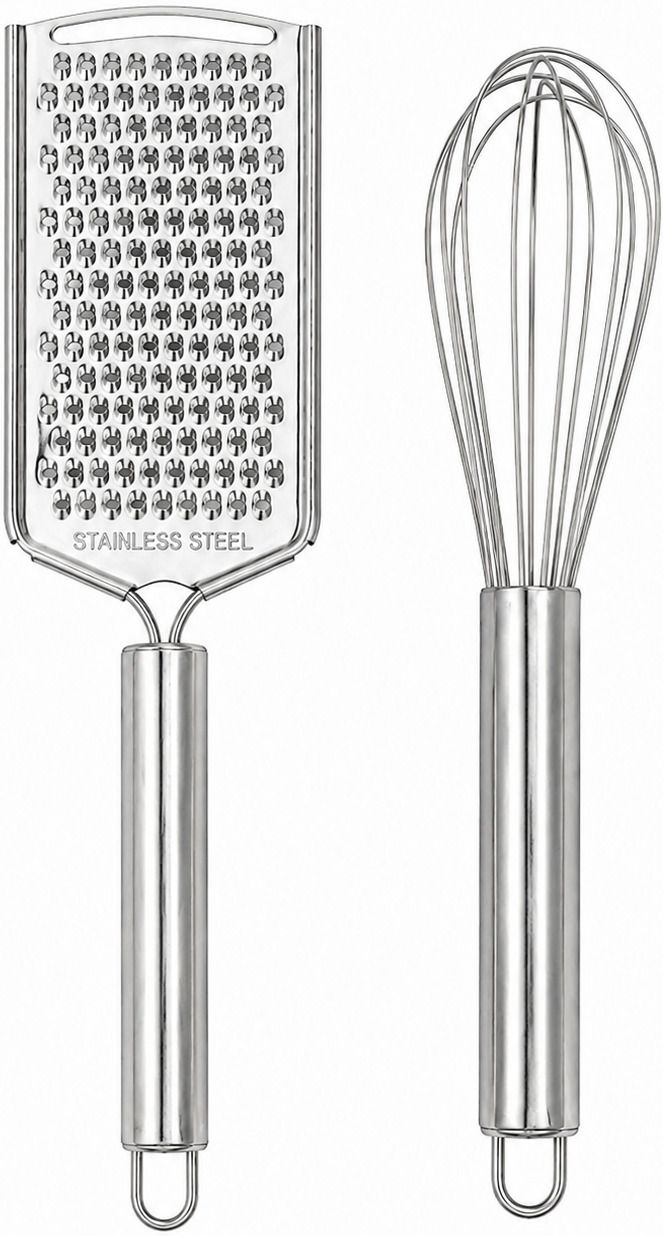 rv mart enterprises Stainless Steel Flat Grater with Egg Whisk Combo Stainless Steel Balloon Whisk-picture-15