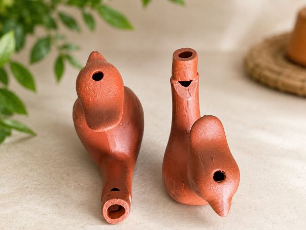 Wooden Bird Water Whistle Toy (Pack of 2) | Handmade Bird Sound Whistle Squeeze Whistle-image-40