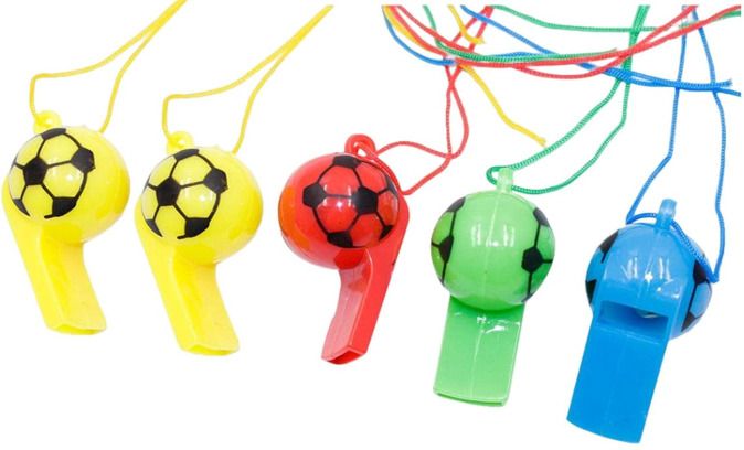abc Football Shape Plastic Whistle with Neck String for Kids, Pack of 6 Pea Whistle-picture-46