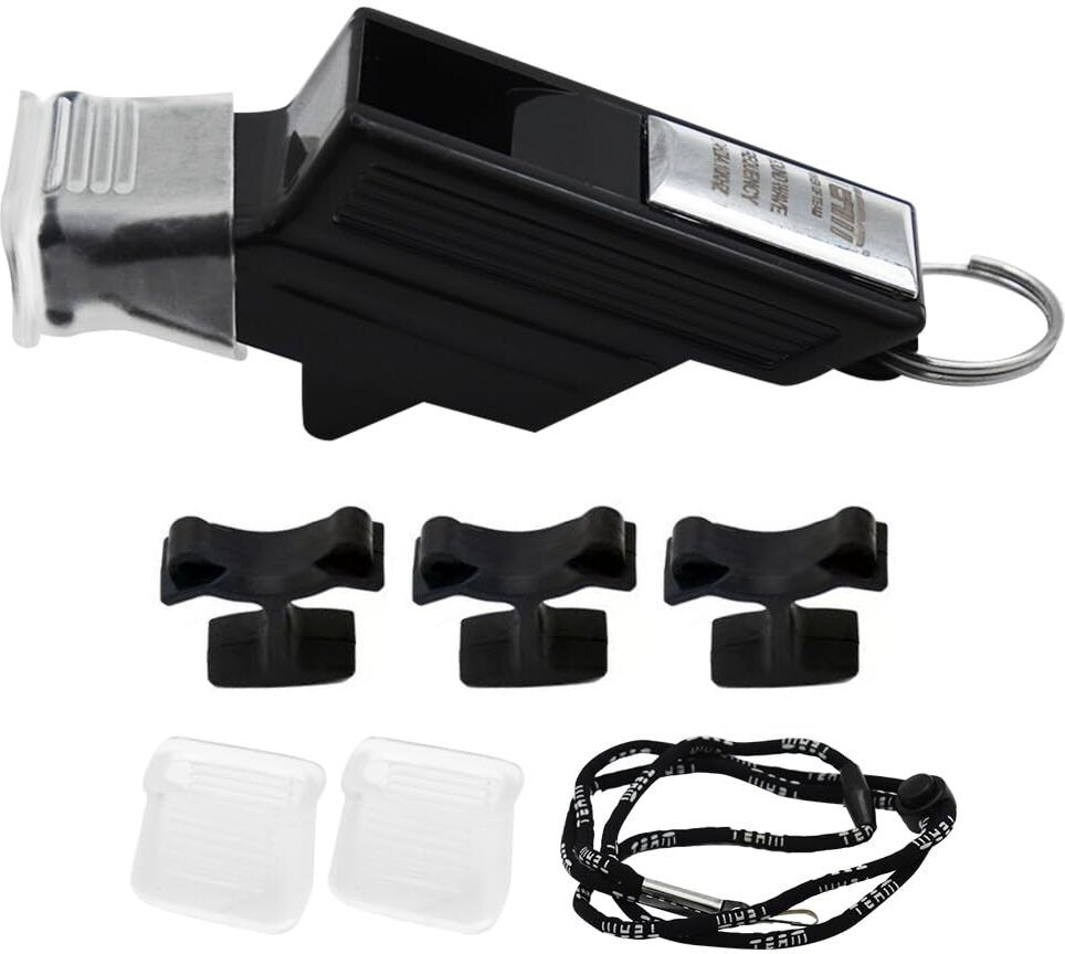 Sports Coach Whistle with Lanyard High Pitch Whistle for Football Boxing Gym Pealess Whistle