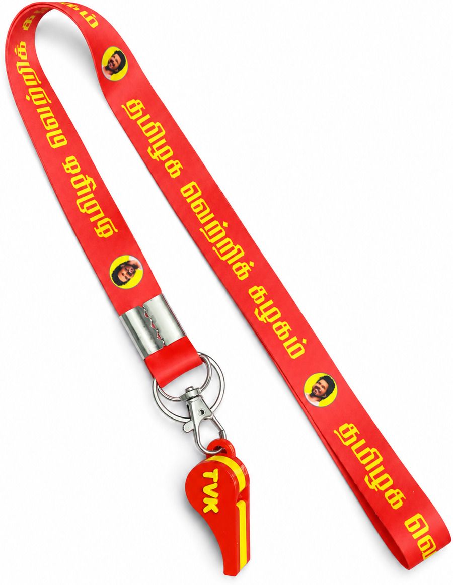 deethyas fashion TVK Tamilaga Vettri Kazhagam Vijay Lanyard Tag With Whistle Rally Party meeting Pea Whistle-picture-18