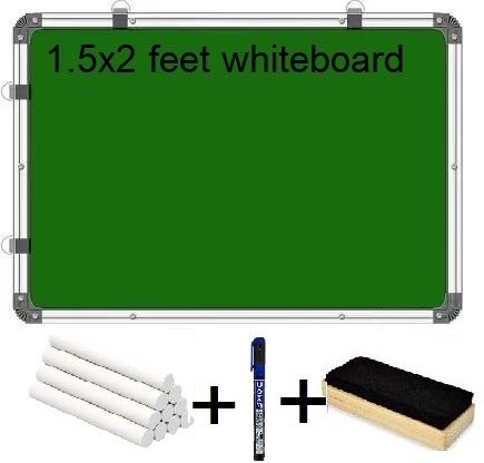 smartix Non Magnetic Wooden 1.5x2 Ft. Double Sided Whiteboard with Duster and Marker | Front Dry Erase 1.5X2 Ft Dual Sided WhiteBoard & ChalkBoard With 1 Duster + 1 Marker & 10 Chalk Whiteboards and Duster Combos-picture-25
