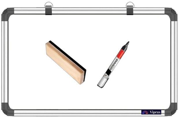 viprax Non Magnetic Plastic Melamine Slate 1X1.5 Ft, Double-Sided Writing Chalkboard & Whiteboard, Combo of 3 Items Whiteboards-picture-11