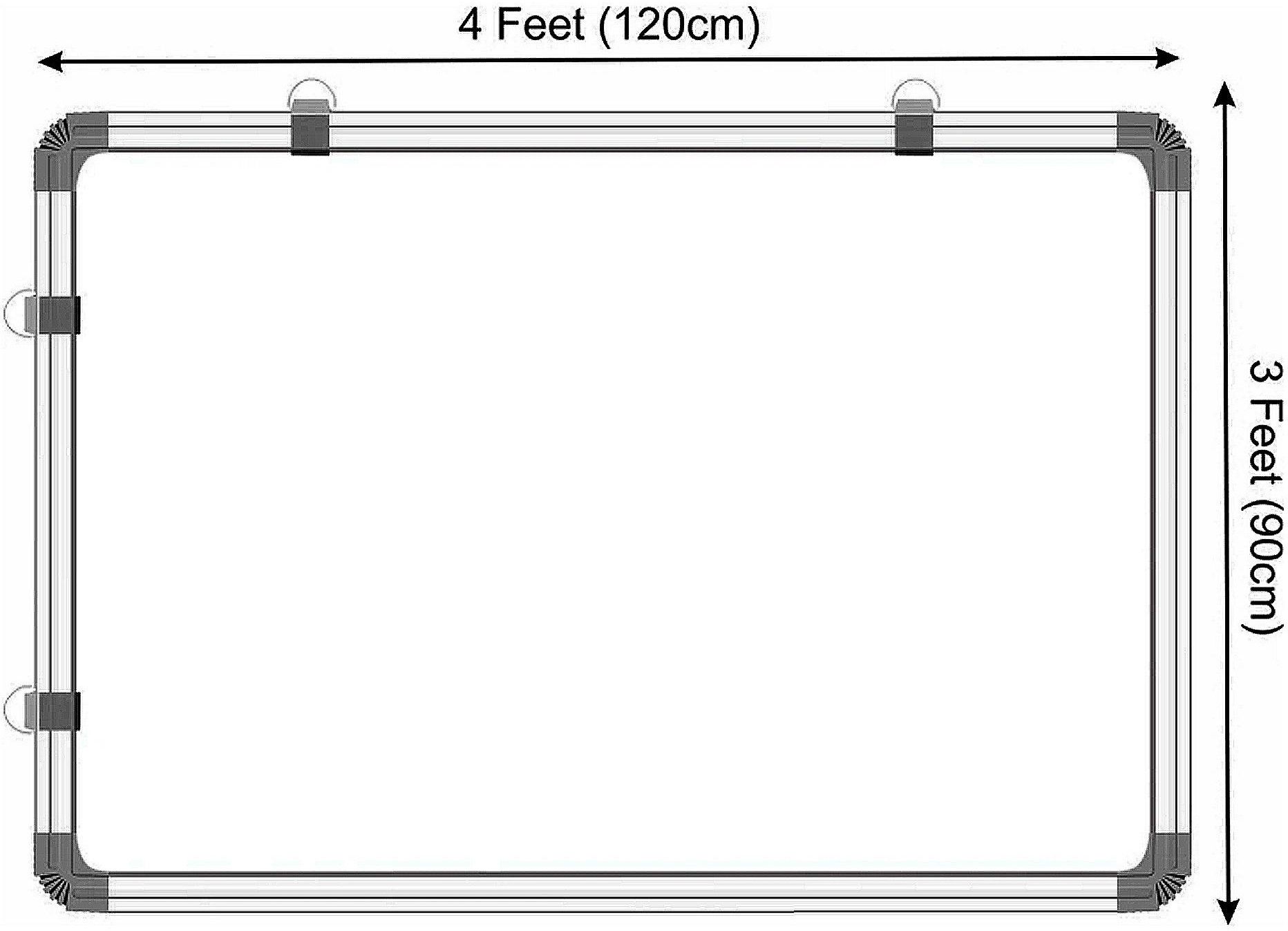 Regular Melamine 3x4 Feet Whiteboard Feet Non-Magnetic Double Sided Whiteboard and Chalkboard Whiteboards