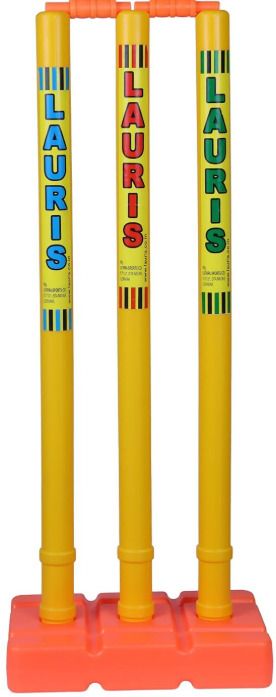 lauris Cricket Plastic Wicket Stumps Set with Stand Base Full Size-picture-39
