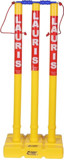 lauris Wickets Stump Set with Stand Base with 2 Bails Tied to Stumps Size 30 inch-picture-20