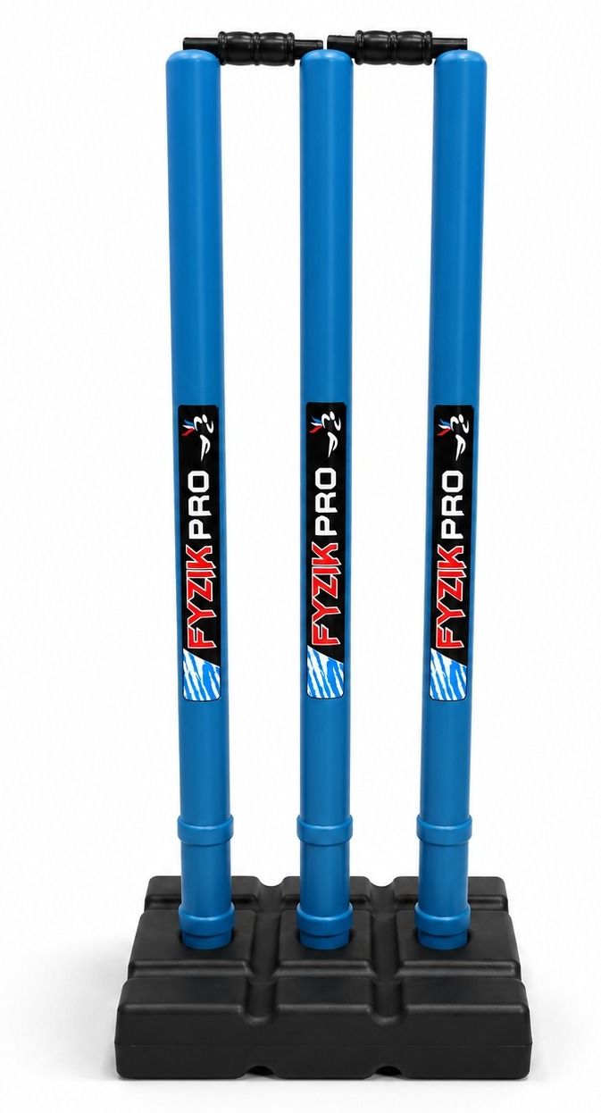 fyzikpro Portable Plastic Cricket Stumps - 3 PVC Wickets and 2 Bails Set-picture-26