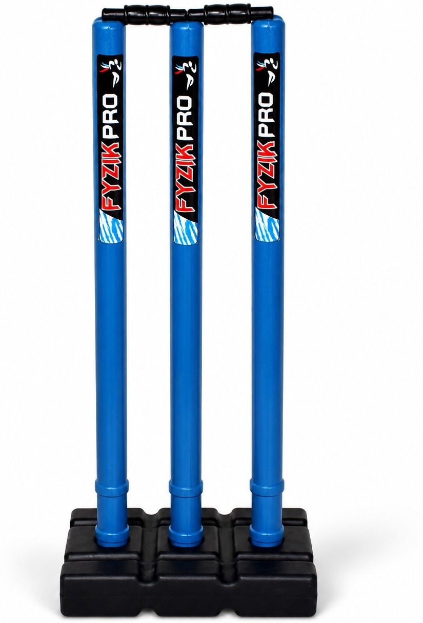 fyzikpro Plastic Cricket Set: 3 PVC Wickets and 2 Bails for Street & Practice-picture-37