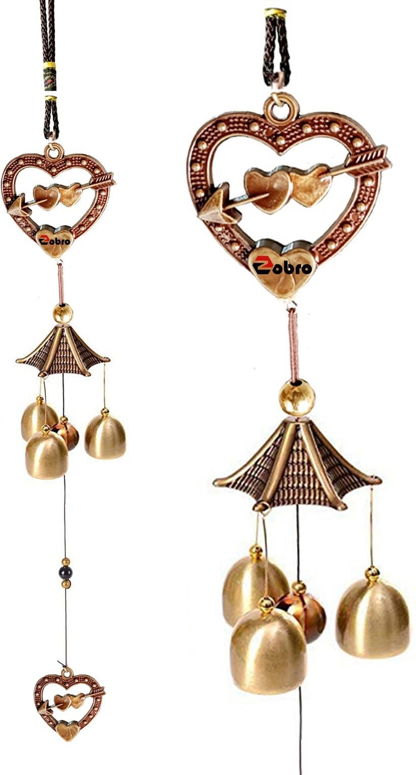 3Bell Metal Wind Chimes for Home Balcony Garden Positive Energy Hanging Brass Windchime-image-43
