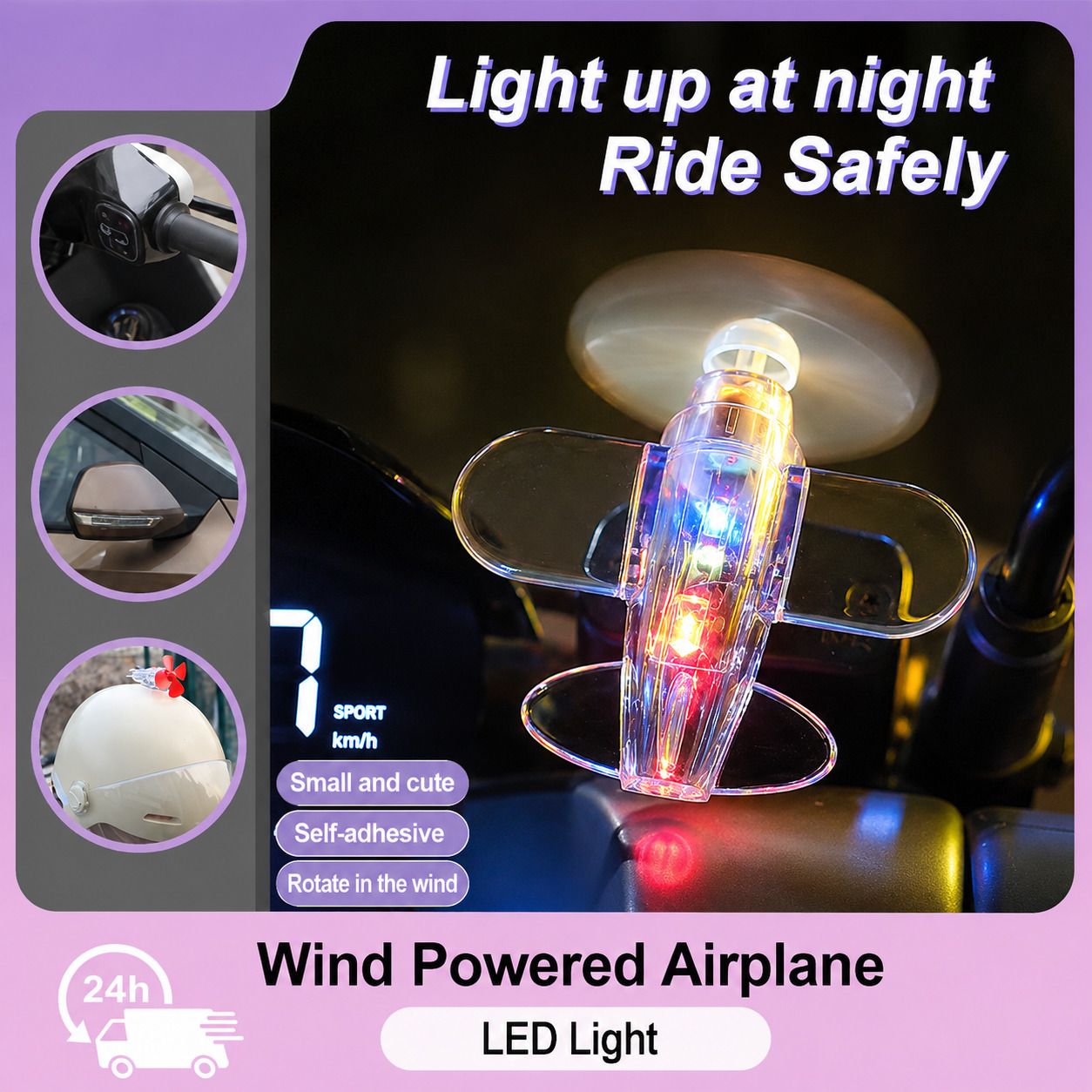 nexona LED Airplane Decorative Accessory for Bicycle & Motorcycle Plastic Wind Spinner-picture-36