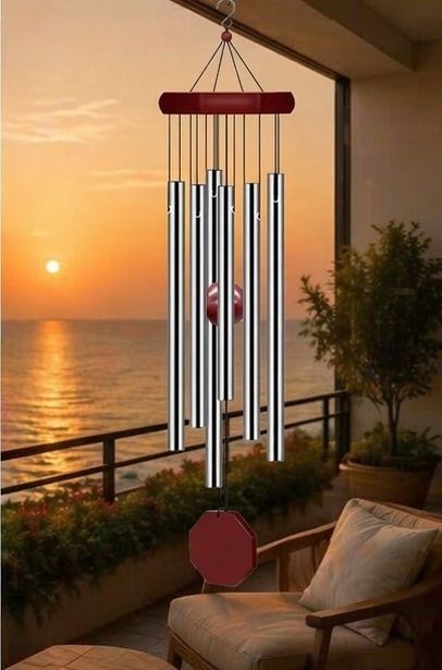 vpj Lucky Harmony Decorative Wind Chime with Soothing Musical Sound Aluminium Windchime-picture-10
