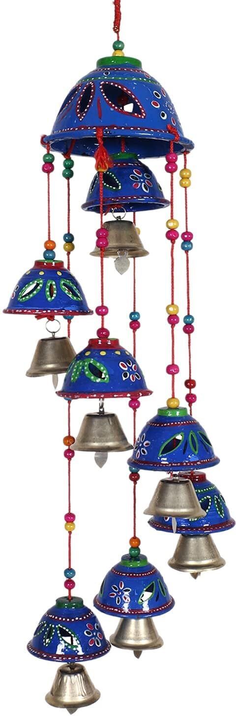 Rajasthani Handcrafted Hanging Windchimes Latkan With 8 Bells Aluminium Windchime