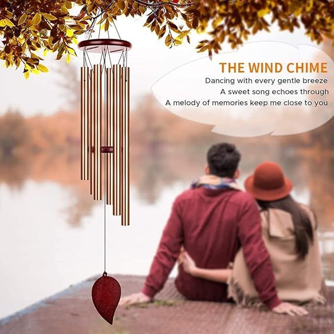 gormery Aluminum Tubes with Wooden Wind Bell Aluminium Windchime-picture-34