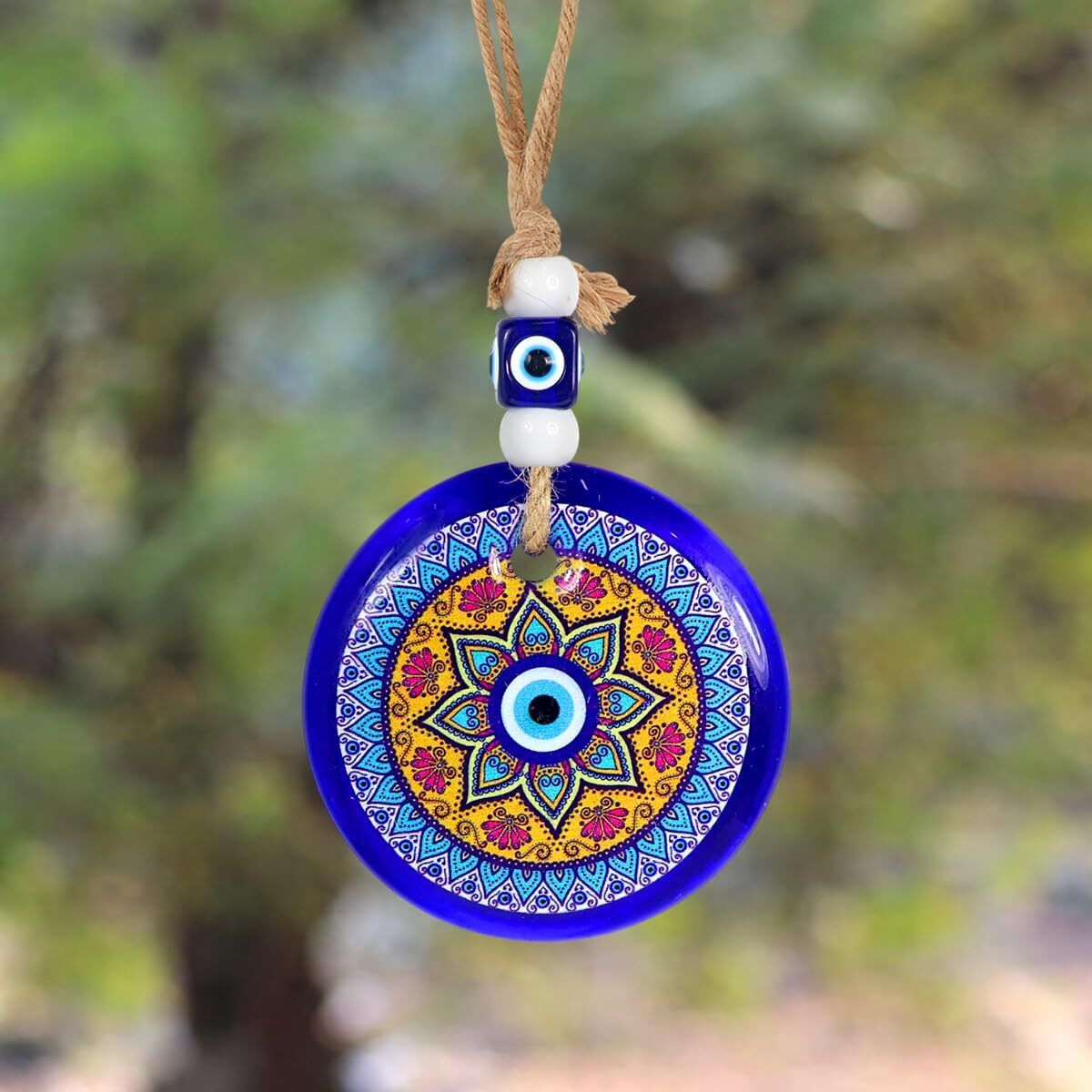 misty alle Evil Eye Large Nazar Amulet Home Protection Charm Wall Hanging Ornament Ceramic Dream Catcher-picture-41