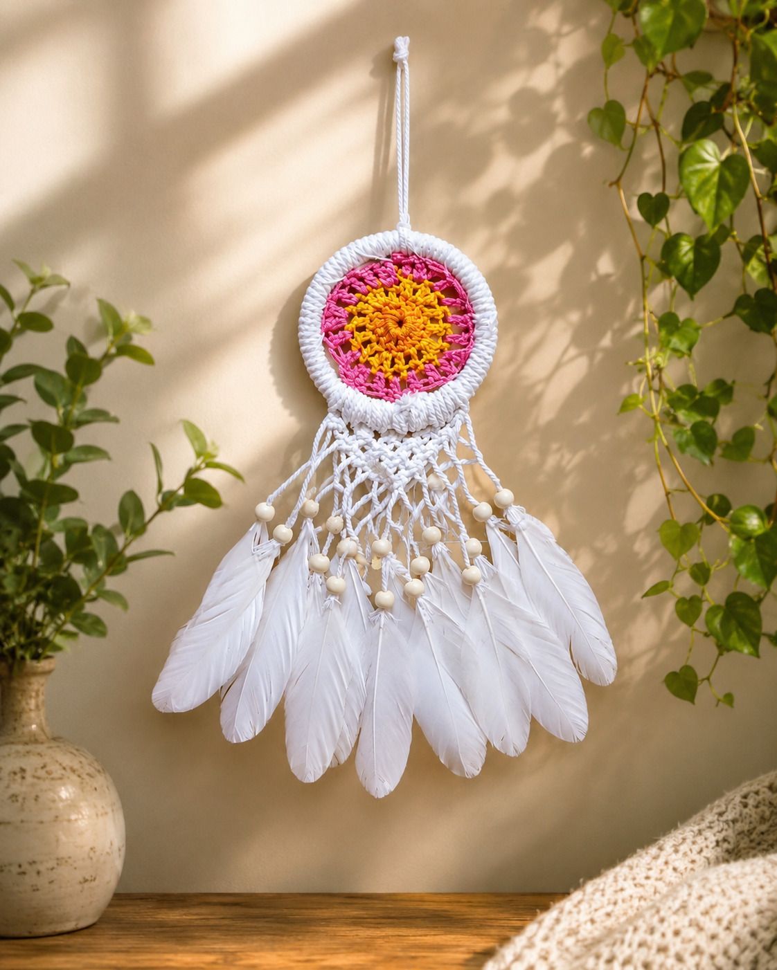 3Inch Frame PinkYellow Color Dream Catcher Feather Dream Catcher-image-26