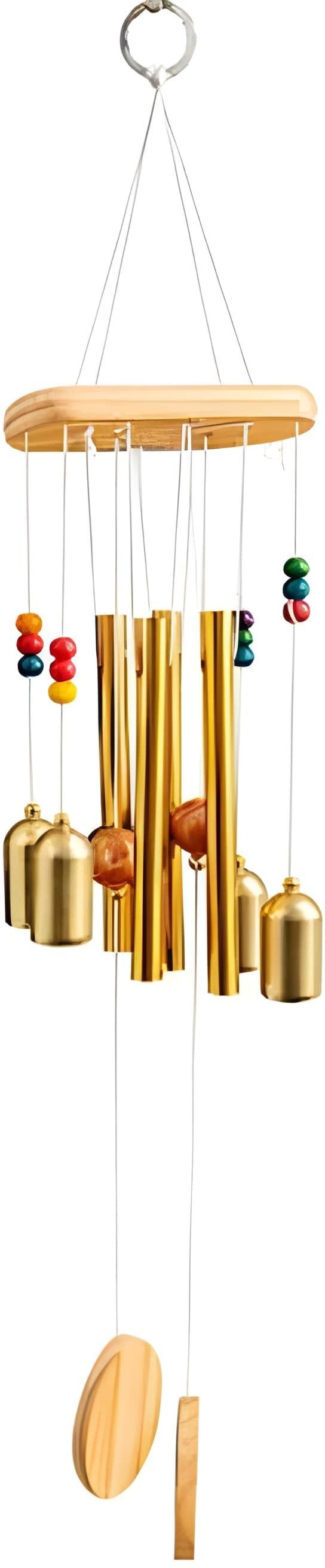 ppselects Melodious 4-Tube Metal Wind Chime for Home & Balcony Decor Gold Plated Windchime-picture-48